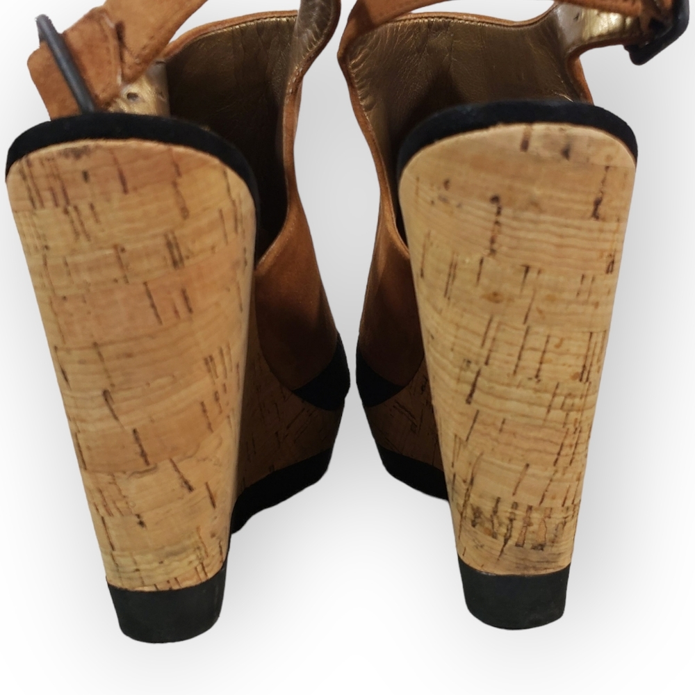 SOLD SOLD Sam Edelman Kenya Cork Peep Toe Wedges - Picture 8 of 12